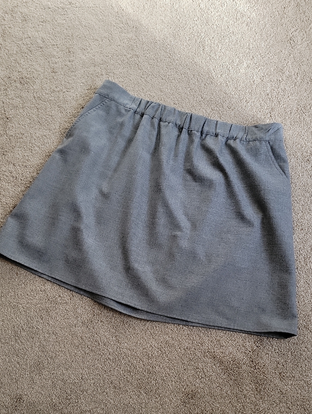 J. Crew Heather Gray Elastic-Waist Mini Skirt